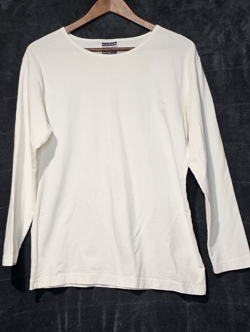 Nuovo Country Seat Vintage 90s Y2K White Long Sleeve Tee Shirt Women's Small